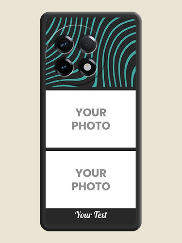 Custom Wave Pattern with 2 Image Holder on Space Black Personalized Soft Matte Phone Covers - OnePlus 11R 5G - alternate view