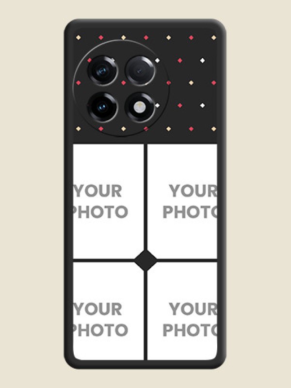 Custom Multicolor Dotted Pattern with 4 Image Holder on Space Black Custom Soft Matte Phone Cases - OnePlus 11R 5G - alternate view