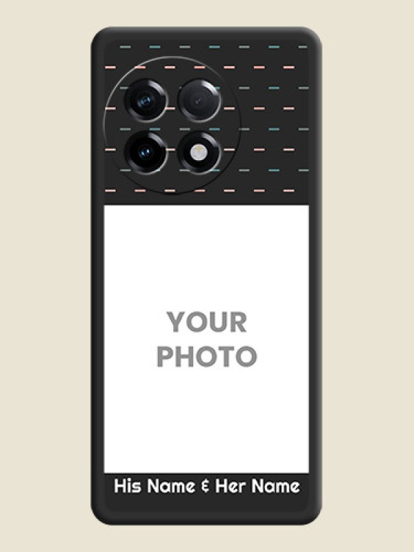 Custom Line Pattern Design with Text on Space Black Custom Soft Matte Phone Back Cover - OnePlus 11R 5G - alternate view