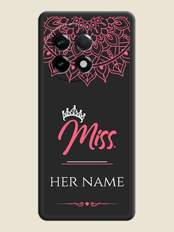 Custom Mrs Name with Floral Design on Space Black Personalized Soft Matte Phone Covers - OnePlus 11R 5G - alternate view