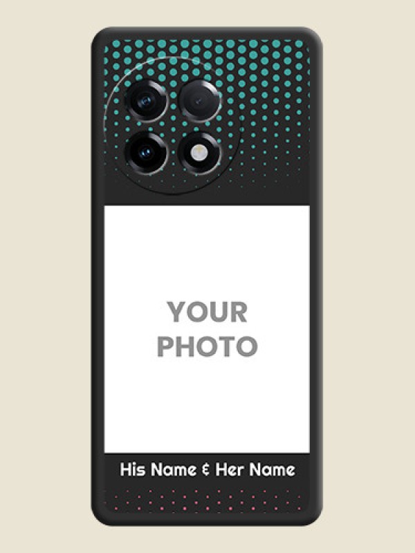Custom Faded Dots with Grunge Photo Frame and Text on Space Black Custom Soft Matte Phone Cases - OnePlus 11R 5G - alternate view