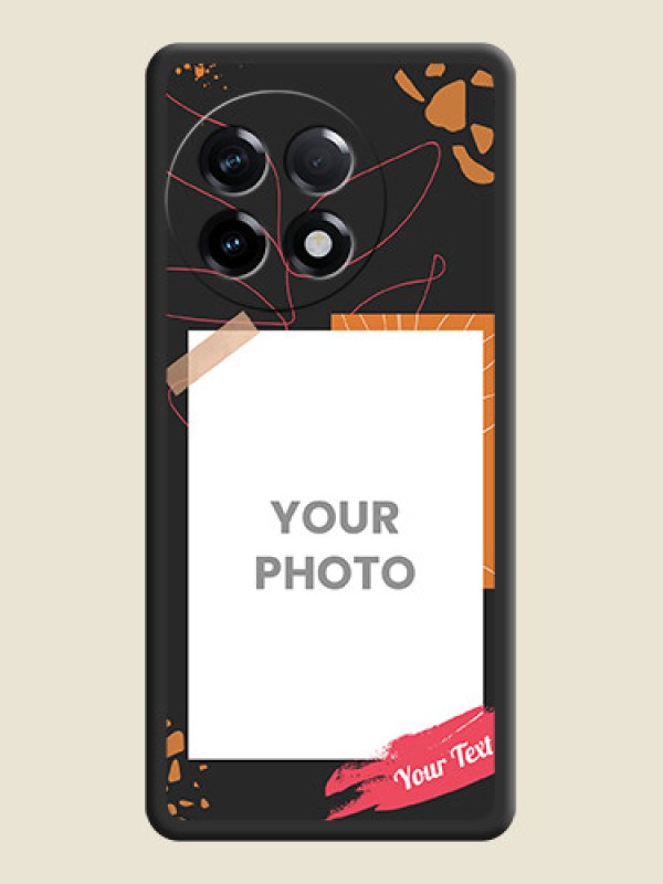 Custom Orange Photo Frame on Space Black Custom Soft Matte Phone Back Cover - OnePlus 11R 5G - alternate view