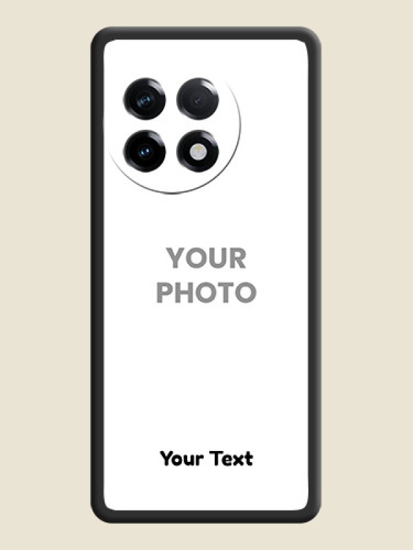 Custom Full Single Pic Upload With Text On Space Black Personalized Soft Matte Phone Covers -Oneplus 11R 5G - alternate view