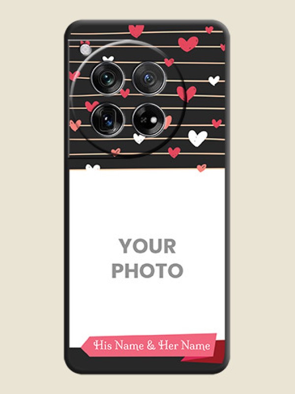 Custom Love Pattern with Name on Pink Ribbon  on Photo On Space Black Custom Soft Matte Mobile Back Cover - OnePlus 12 5G - alternate view