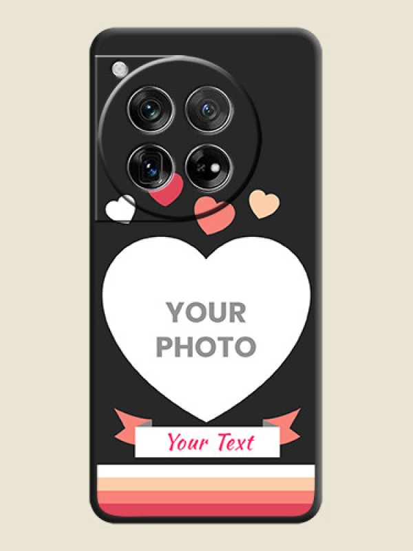 Custom Love Shaped Photo with Colorful Stripes On Space Black Custom Soft Matte Mobile Back Cover - OnePlus 12 5G - alternate view