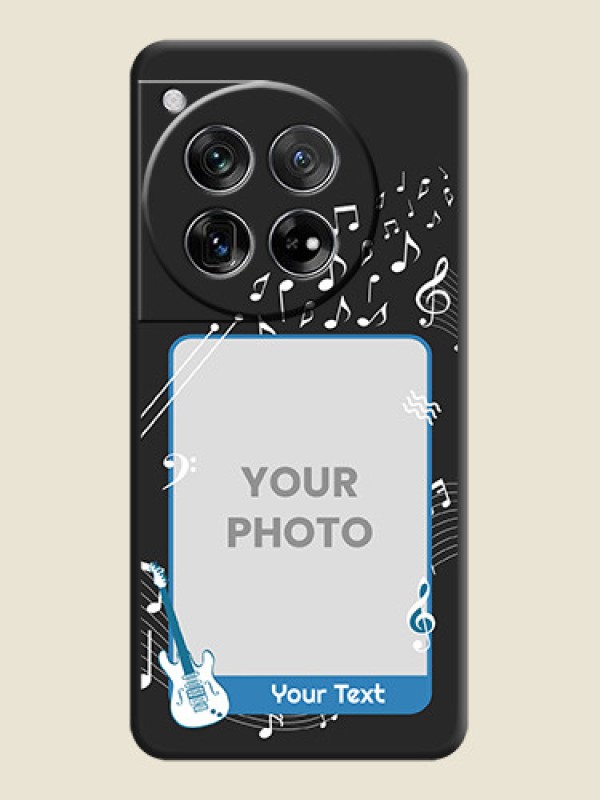 Custom Musical Theme Design with Text on Photo On Space Black Custom Soft Matte Mobile Back Cover - OnePlus 12 5G - alternate view