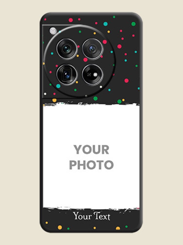 Custom Multicolor Dotted Pattern with Text  On Space Black Custom Soft Matte Mobile Back Cover - OnePlus 12 5G - alternate view