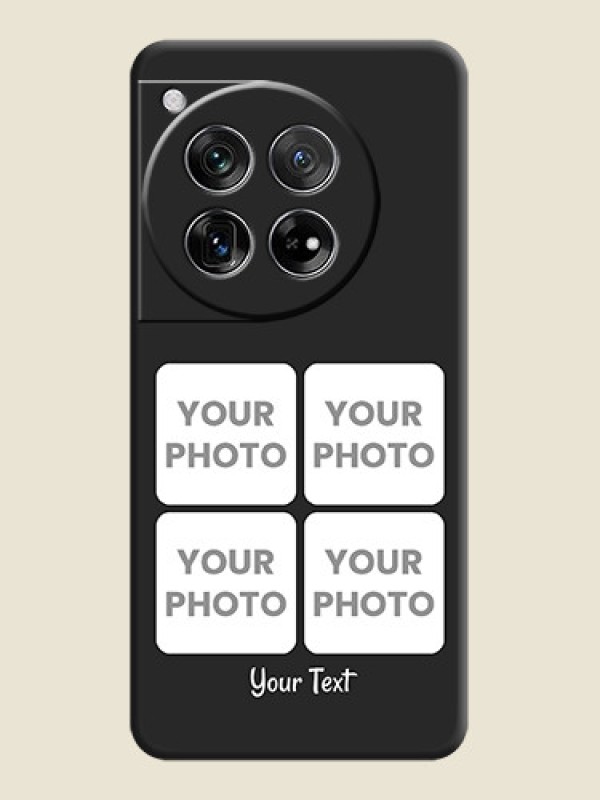 Custom Floral Art with 6 Image Holder on Photo On Space Black Custom Soft Matte Mobile Back Cover - OnePlus 12 5G - alternate view