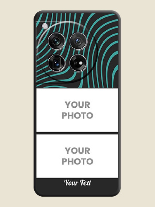 Custom Wave Pattern with 2 Image Holder On Space Black Custom Soft Matte Mobile Back Cover - OnePlus 12 5G - alternate view