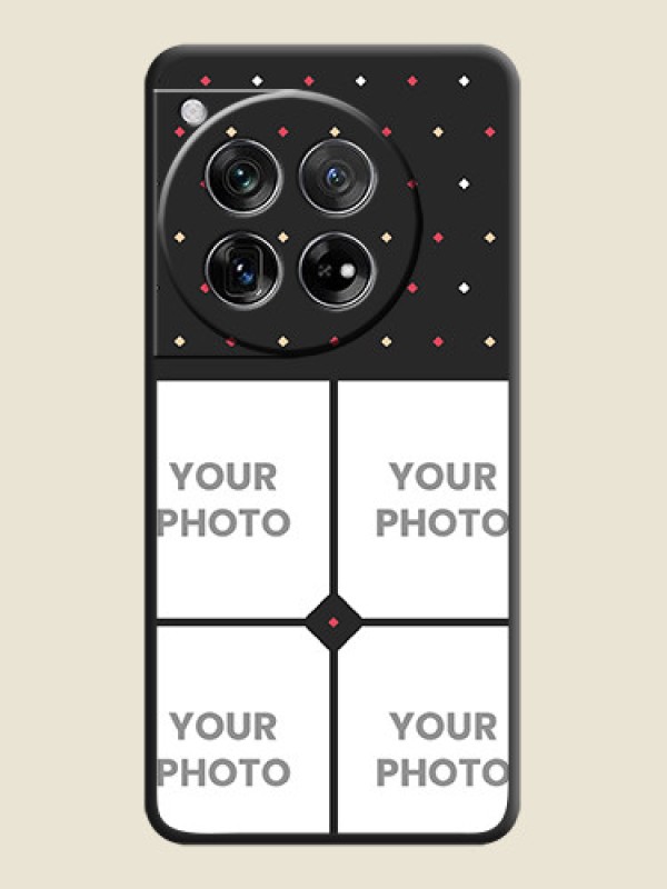 Custom Multicolor Dotted Pattern with 4 Image Holder On Space Black Custom Soft Matte Mobile Back Cover - OnePlus 12 5G - alternate view
