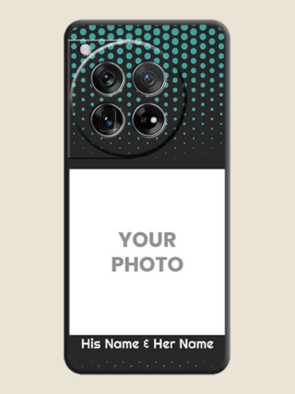 Custom Faded Dots with Grunge Photo Frame and Text On Space Black Custom Soft Matte Mobile Back Cover - OnePlus 12 5G - alternate view