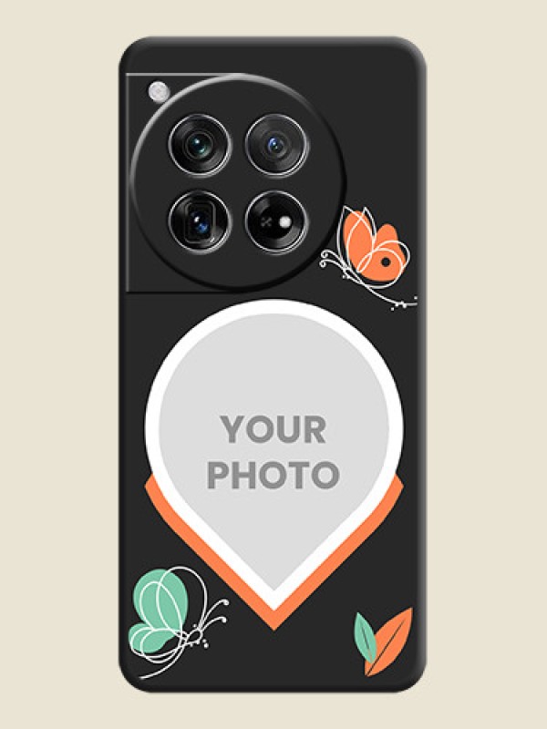 Custom Upload Pic With Simple Butterly Design On Space Black Custom Soft Matte Mobile Back Cover - OnePlus 12 5G - alternate view
