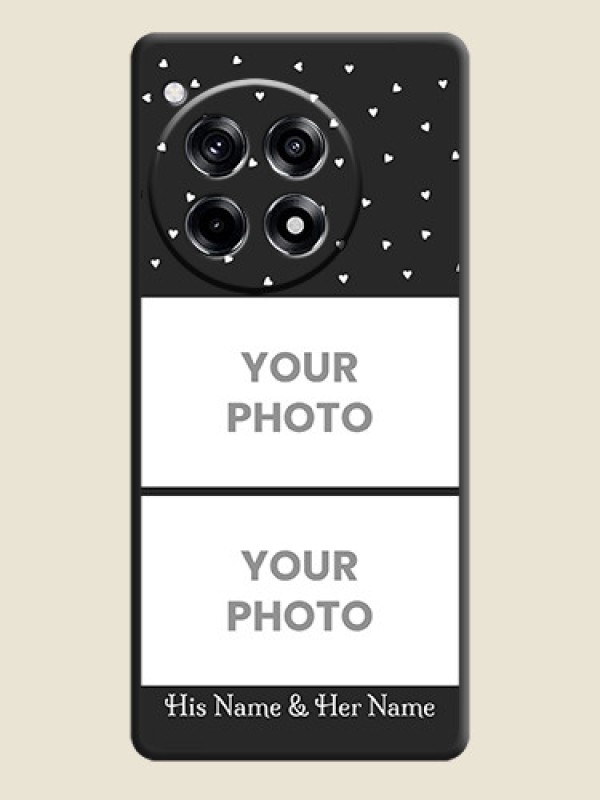 Custom Miniature Love Symbols with Name on Space Black Custom Soft Matte Back Cover - OnePlus 12R 5G - alternate view