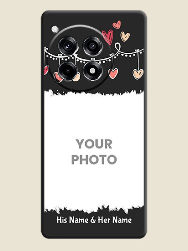Custom Pink Love Hangings with Name on Space Black Custom Soft Matte Phone Cases - OnePlus 12R 5G - alternate view