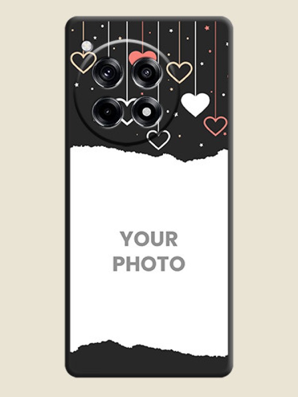 Custom Love Hangings with Splash Wave Picture on Space Black Custom Soft Matte Phone Back Cover - OnePlus 12R 5G - alternate view