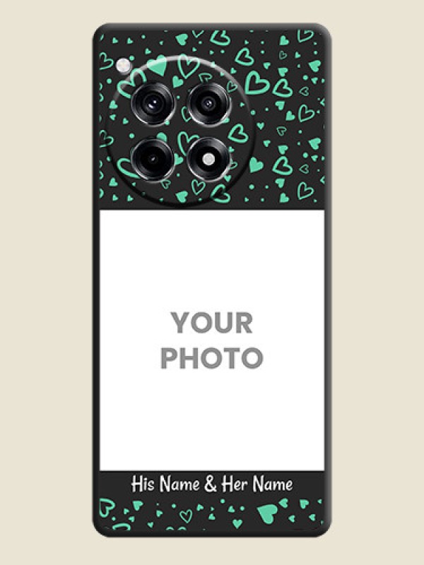 Custom Sea Green Indefinite Love Pattern - Photo on Space Black Soft Matte Mobile Cover - OnePlus 12R 5G - alternate view