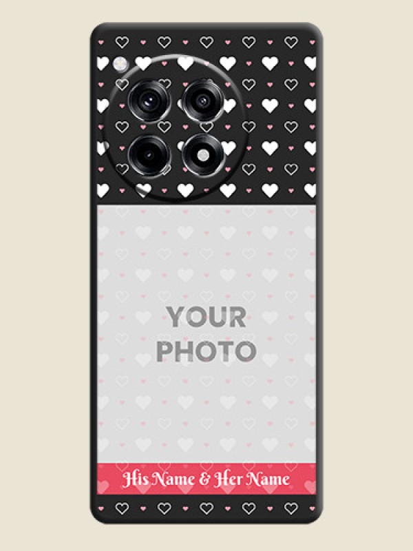 Custom White Color Love Symbols with Text Design - Photo on Space Black Soft Matte Phone Cover - OnePlus 12R 5G - alternate view