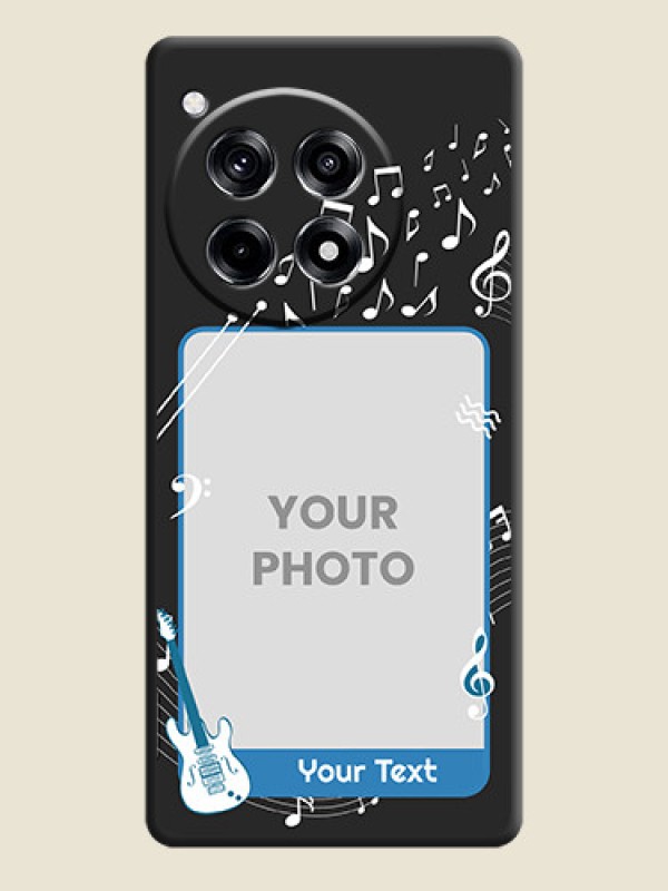 Custom Musical Theme Design with Text - Photo on Space Black Soft Matte Mobile Case - OnePlus 12R 5G - alternate view