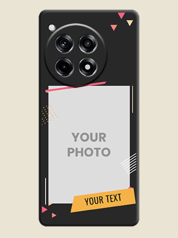 Custom Photo Frame with Triangle Small Dots - Photo on Space Black Soft Matte Back Cover - OnePlus 12R 5G - alternate view