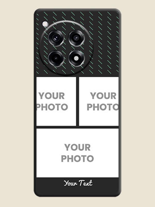 Custom Cross Dotted Pattern with 2 Image Holder on Personalised Space Black Soft Matte Cases - OnePlus 12R 5G - alternate view