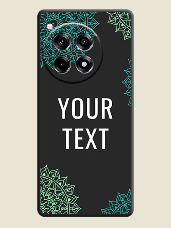 Custom Your Name with Floral Design on Space Black Custom Soft Matte Back Cover - OnePlus 12R 5G - alternate view