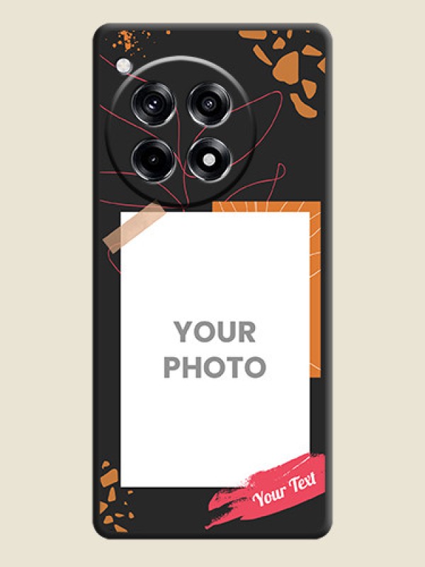Custom Orange Photo Frame on Space Black Custom Soft Matte Phone Back Cover - OnePlus 12R 5G - alternate view