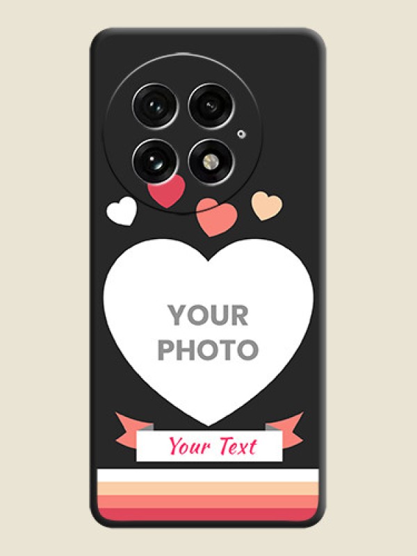 Custom Love Shaped Photo with Colorful Stripes On Space Black Custom Soft Matte Mobile Back Cover - OnePlus 13 5G - alternate view