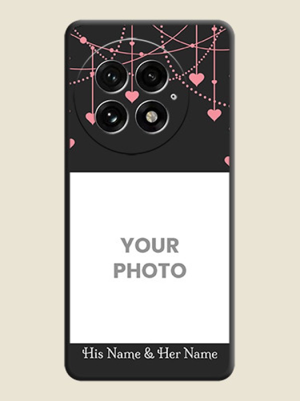 Custom Pink Love Hangings with Text On Space Black Custom Soft Matte Mobile Back Cover - OnePlus 13 5G - alternate view