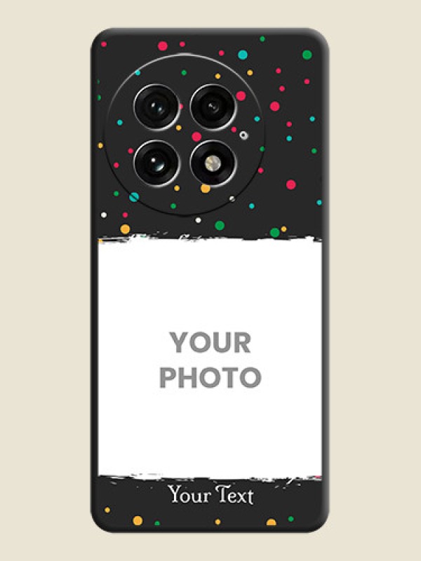 Custom Multicolor Dotted Pattern with Text On Space Black Custom Soft Matte Mobile Back Cover - OnePlus 13 5G - alternate view
