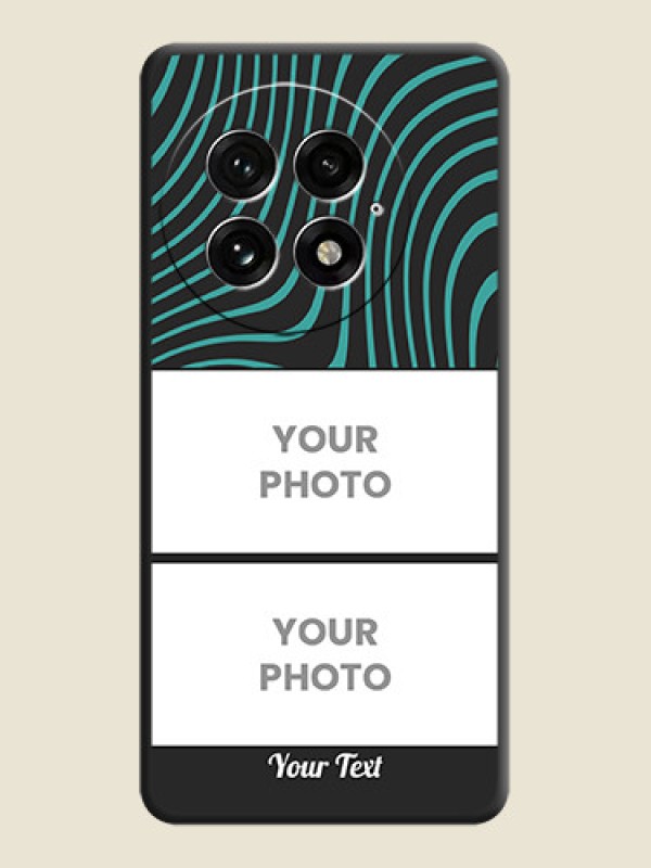 Custom Wave Pattern with 2 Image Holder On Space Black Custom Soft Matte Mobile Back Cover - OnePlus 13 5G - alternate view