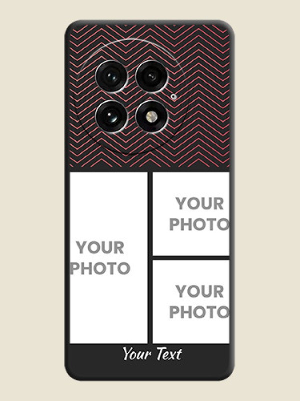 Custom Wave Pattern with 3 Image Holder On Space Black Custom Soft Matte Mobile Back Cover - OnePlus 13 5G - alternate view