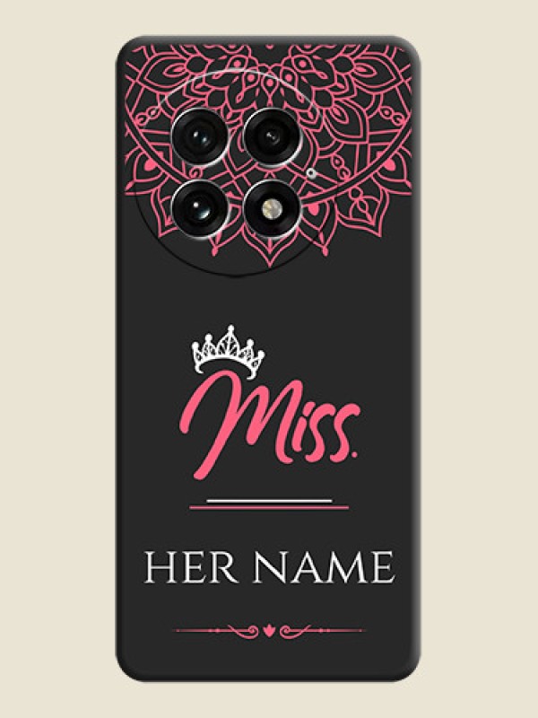 Custom Mrs Name with Floral Design On Space Black Custom Soft Matte Mobile Back Cover - OnePlus 13 5G - alternate view