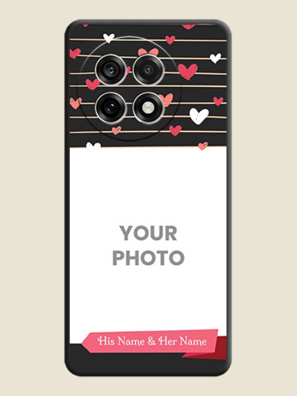 Custom Love Pattern with Name on Pink Ribbon on Photo On Space Black Custom Soft Matte Mobile Back Cover - OnePlus 13R 5G - alternate view