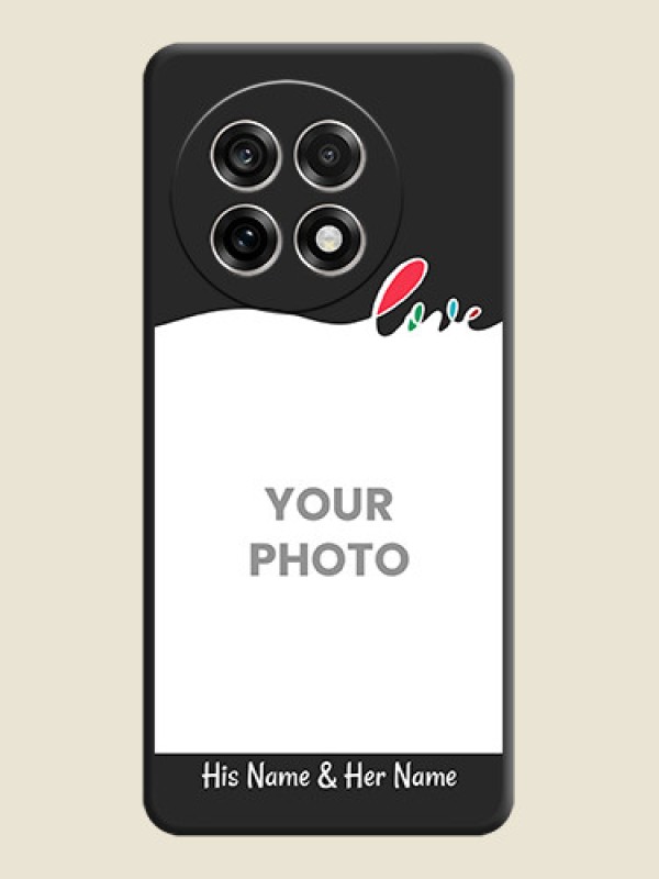Custom Fall in Love Pattern with Picture on Photo On Space Black Custom Soft Matte Mobile Back Cover - OnePlus 13R 5G - alternate view