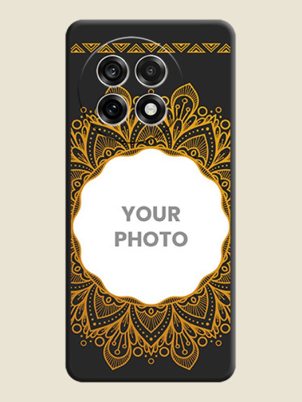 Custom Round Image with Floral Design On Space Black Custom Soft Matte Mobile Back Cover - OnePlus 13R 5G - alternate view