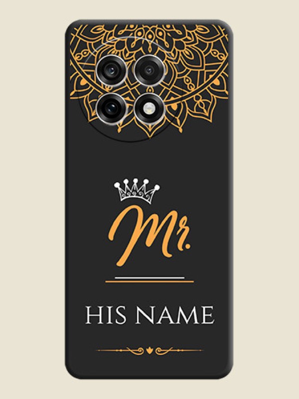 Custom Mr Name with Floral Design On Space Black Custom Soft Matte Mobile Back Cover - OnePlus 13R 5G - alternate view