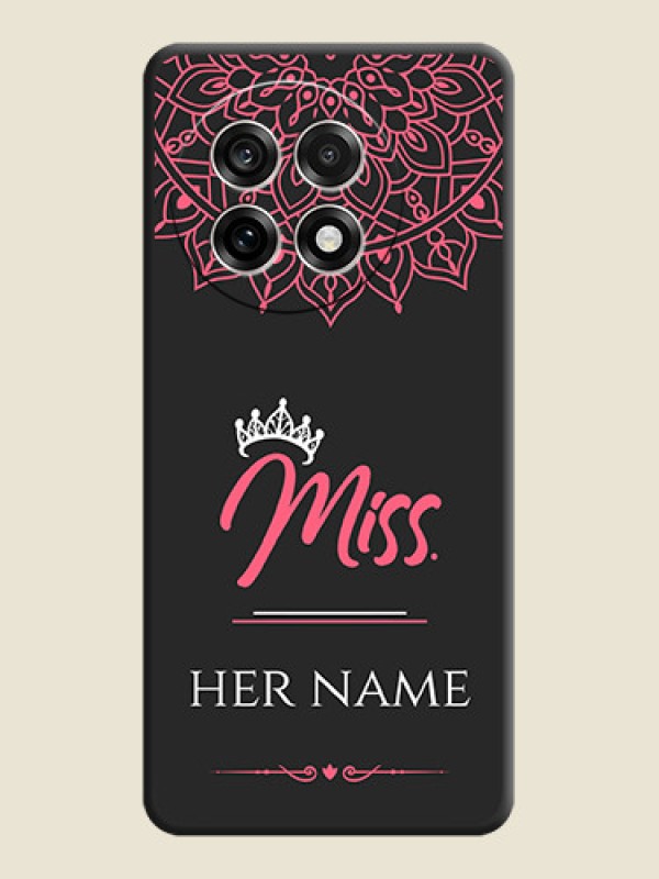 Custom Mrs Name with Floral Design On Space Black Custom Soft Matte Mobile Back Cover - OnePlus 13R 5G - alternate view