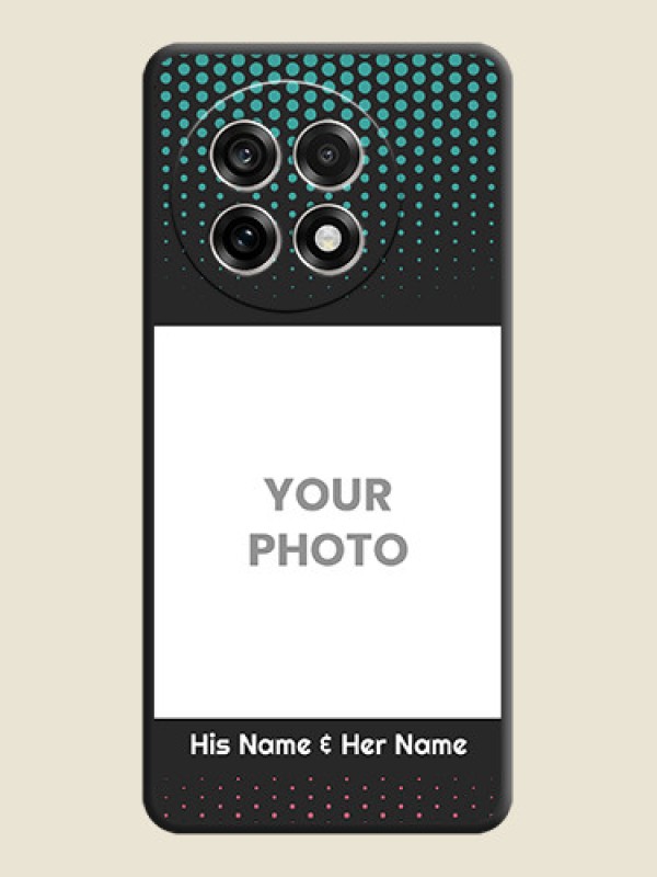 Custom Faded Dots with Grunge Photo Frame and Text On Space Black Custom Soft Matte Mobile Back Cover - OnePlus 13R 5G - alternate view
