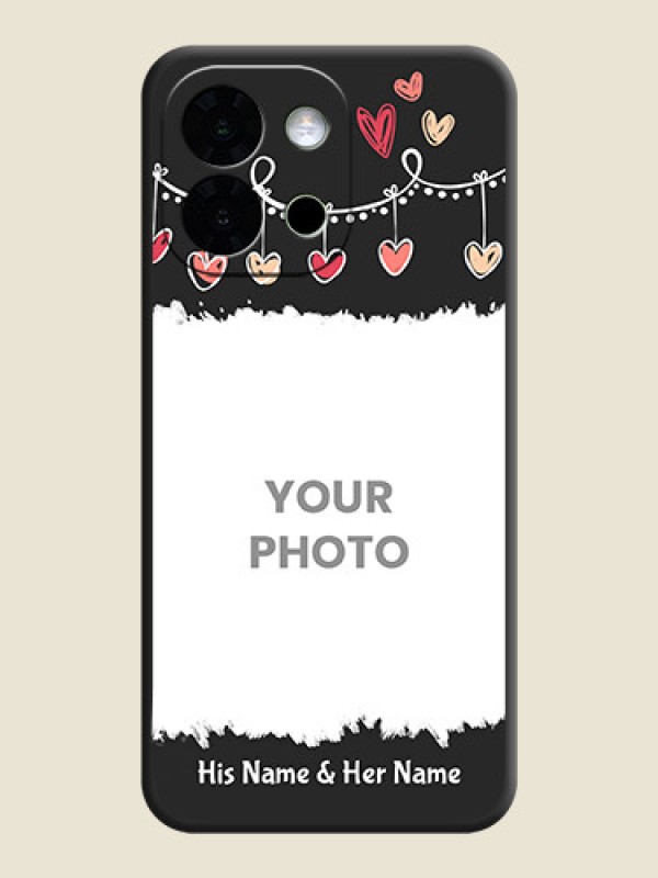 Custom Pink Love Hangings with Name On Space Black Custom Soft Matte Mobile Back Cover - OnePlus 13s 5G - alternate view