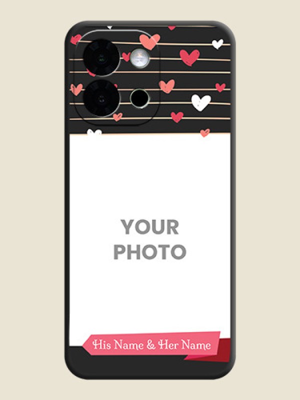 Custom Love Pattern with Name on Pink Ribbon on Photo On Space Black Custom Soft Matte Mobile Back Cover - OnePlus 13s 5G - alternate view