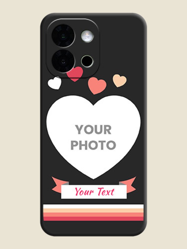 Custom Love Shaped Photo with Colorful Stripes On Space Black Custom Soft Matte Mobile Back Cover - OnePlus 13s 5G - alternate view