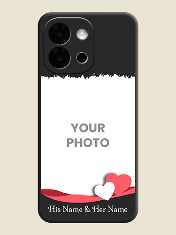 Custom Pin Color Love Shaped Ribbon Design with Text On Space Black Custom Soft Matte Mobile Back Cover - OnePlus 13s 5G - alternate view