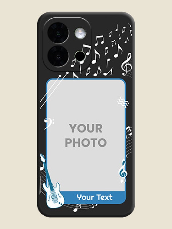 Custom Musical Theme Design with Text on Photo On Space Black Custom Soft Matte Mobile Back Cover - OnePlus 13s 5G - alternate view