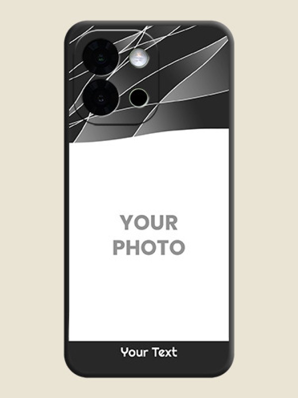 Custom Mixed Wave Lines on Photo On Space Black Custom Soft Matte Mobile Back Cover - OnePlus 13s 5G - alternate view