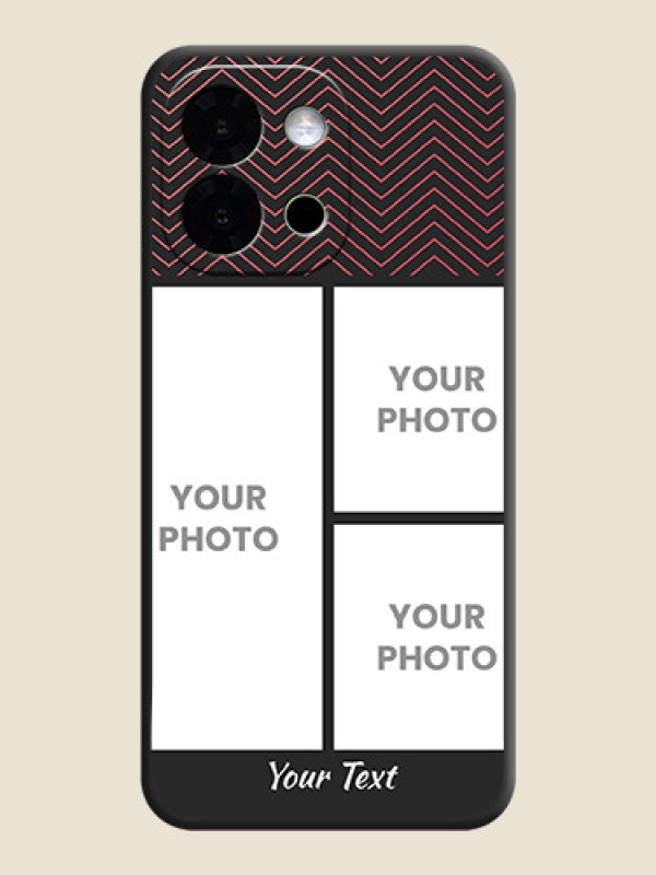 Custom Wave Pattern with 3 Image Holder On Space Black Custom Soft Matte Mobile Back Cover - OnePlus 13s 5G - alternate view