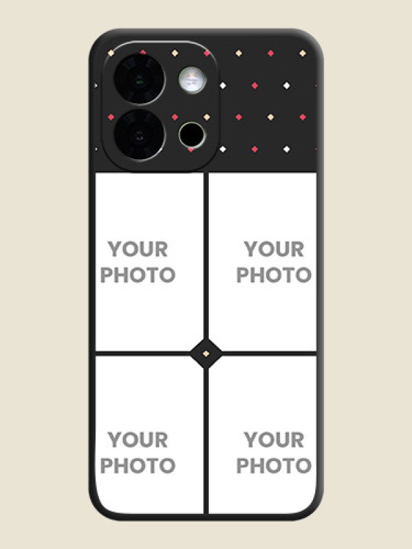 Custom Multicolor Dotted Pattern with 4 Image Holder On Space Black Custom Soft Matte Mobile Back Cover - OnePlus 13s 5G - alternate view