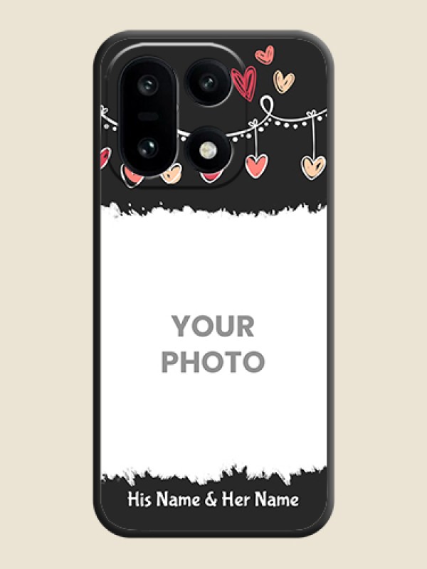 Custom Pink Love Hangings with Name On Space Black Custom Soft Matte Mobile Back Cover - OnePlus 15 5G - alternate view
