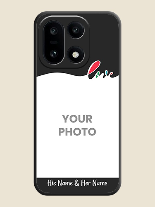 Custom Fall in Love Pattern with Picture on Photo On Space Black Custom Soft Matte Mobile Back Cover - OnePlus 15 5G - alternate view