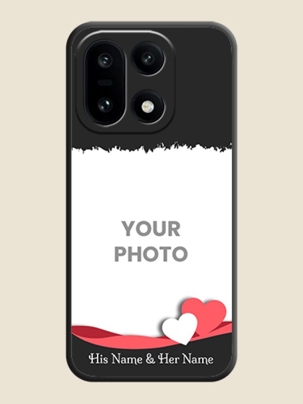 Custom Pin Color Love Shaped Ribbon Design with Text On Space Black Custom Soft Matte Mobile Back Cover - OnePlus 15 5G - alternate view