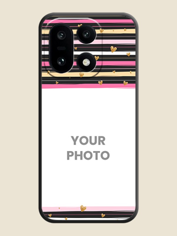 Custom Multicolor Lines and Golden Love Symbols Design on Photo On Space Black Custom Soft Matte Mobile Back Cover - OnePlus 15 5G - alternate view